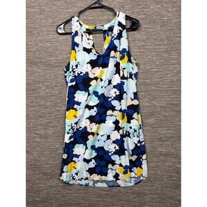 Gap Chase Kay Midi Dress Womens Size L Blue Floral Sleeveless V-Neck